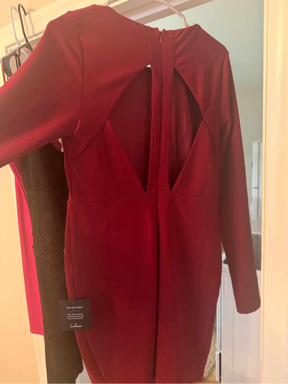 Women’s Long Sleeve Red Cocktail Dress